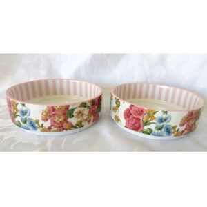 Mark & Graham SANDERSON Ceramic Pet Bowls lot of 2